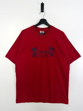 Vintage Chaps Ralph Lauren Palm Beach County T-Shirt Burgundy Red Y2K